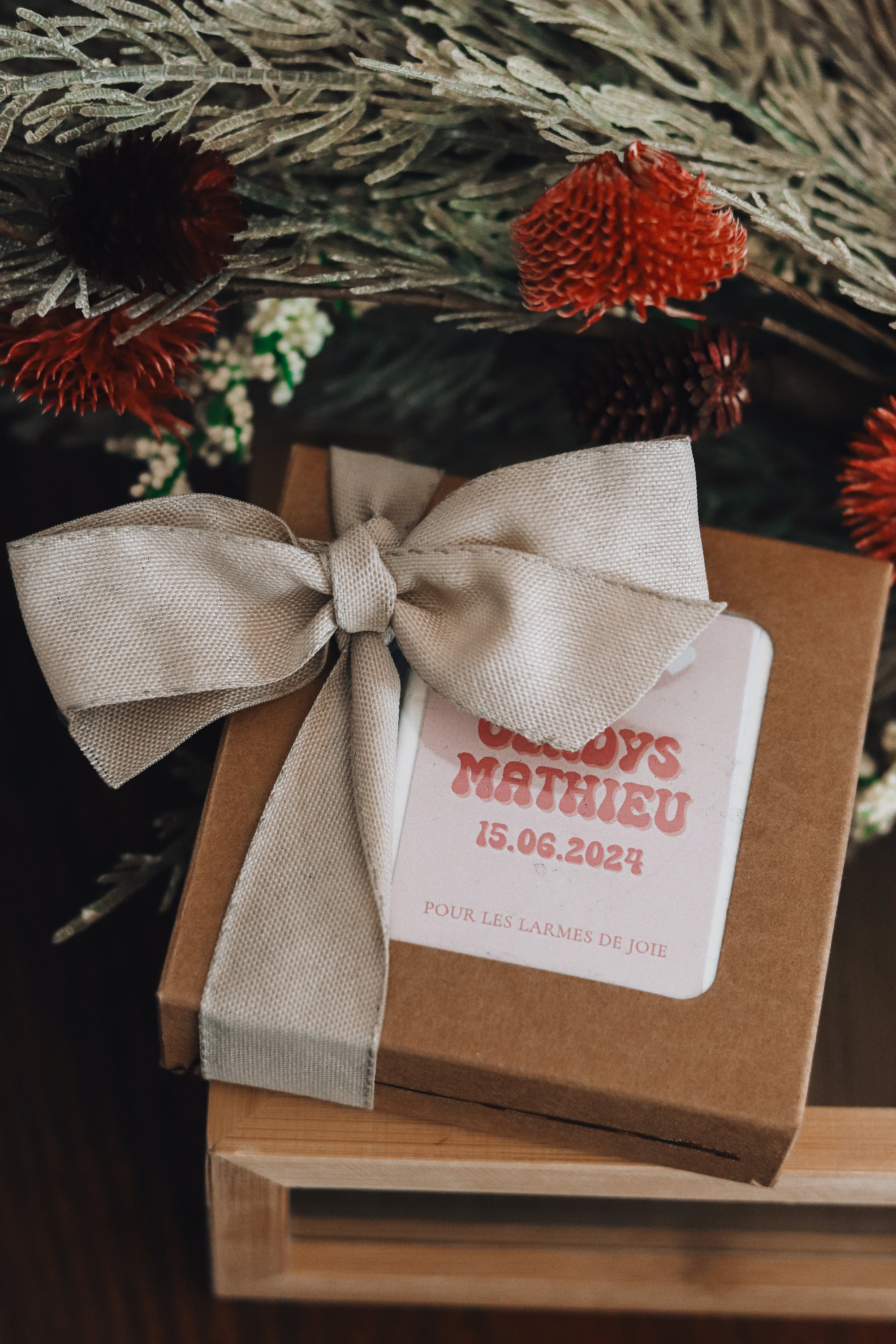 Mouchoirs Personnalisés Larmes de Joie pour Mariage