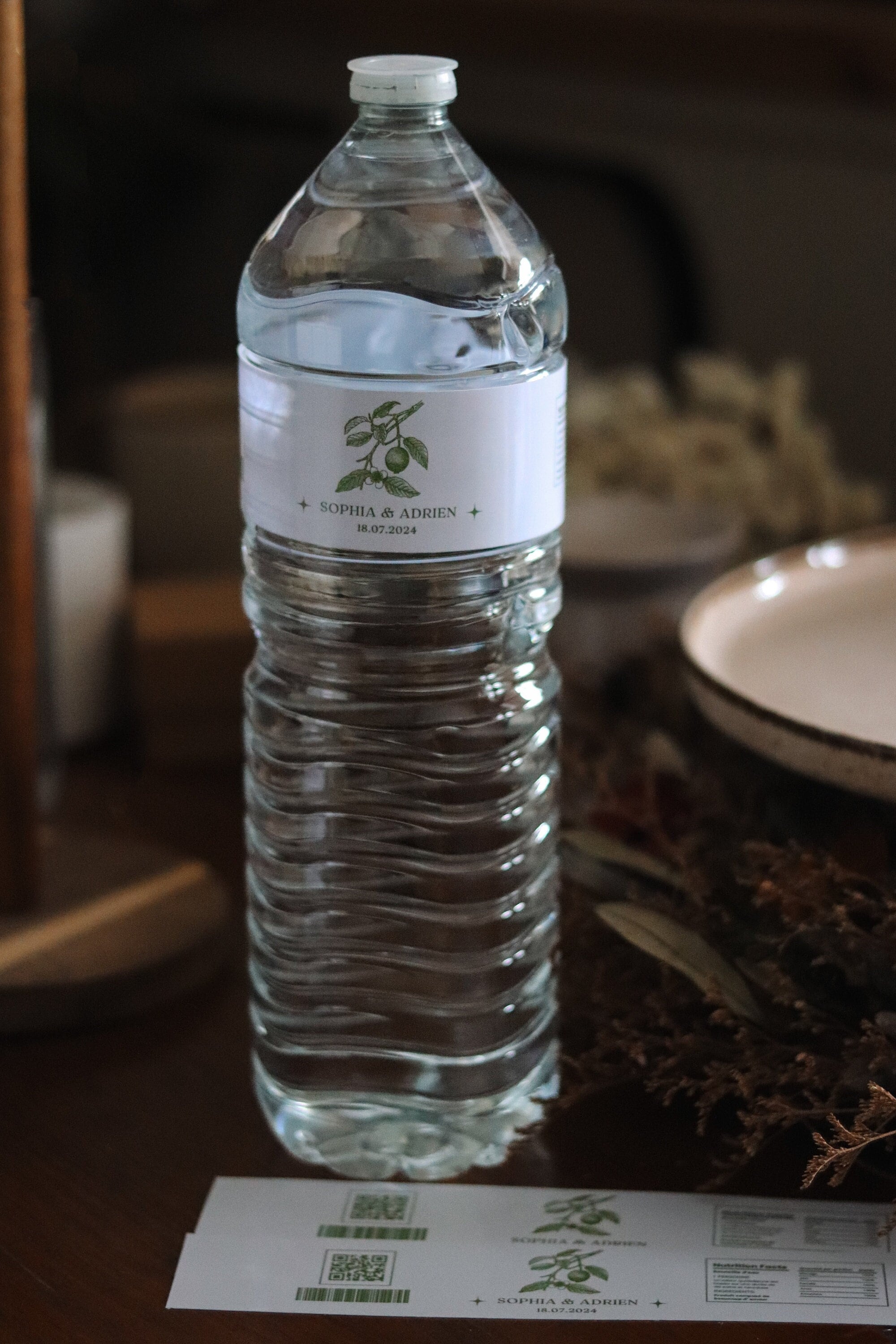 Étiquettes Élégantes pour Bouteilles d’Eau 1,5 Litre Personnalisées