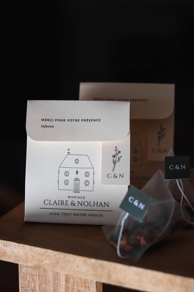 Boîte Cadeau Élégante pour Invités avec Infusions