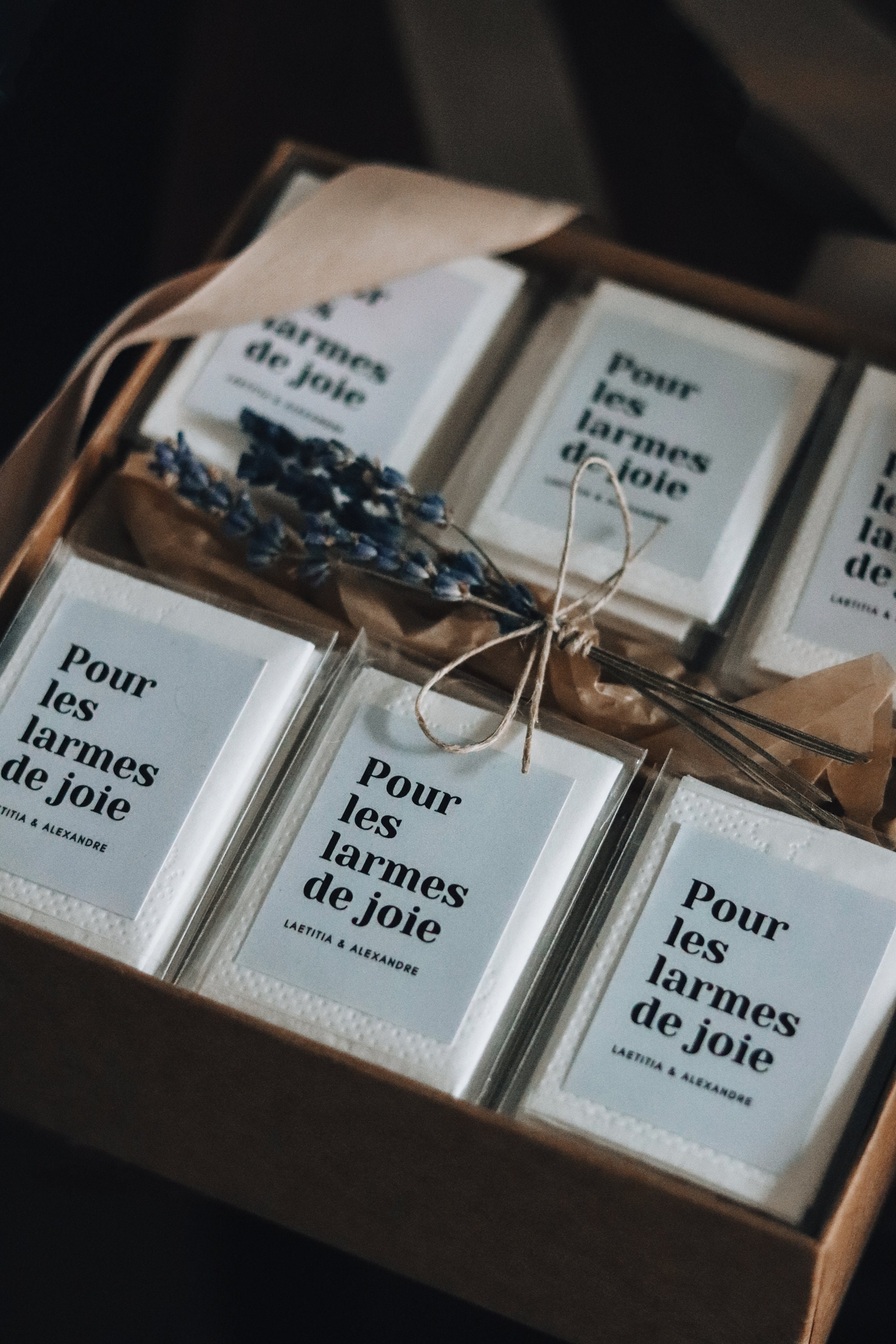 Mini-Mouchoirs Personnalisés pour Mariage Larmes de Joie