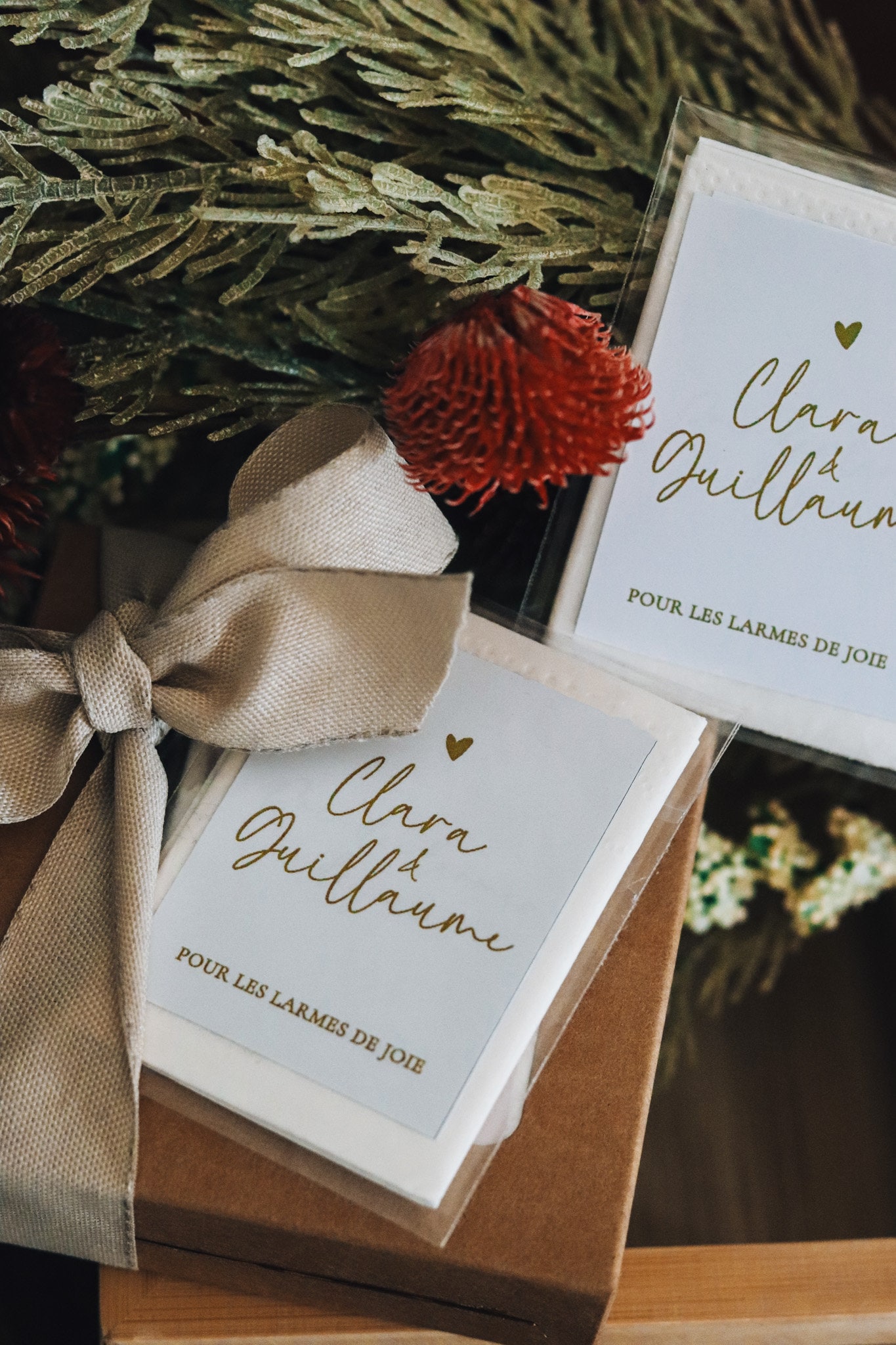 Mini-mouchoirs personnalisés pour mariage – Larmes de Joie