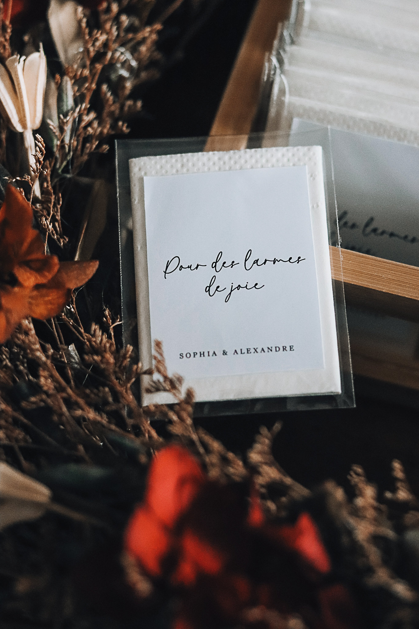 Mini Mouchoirs Personnalisés Larmes de Joie pour Mariage