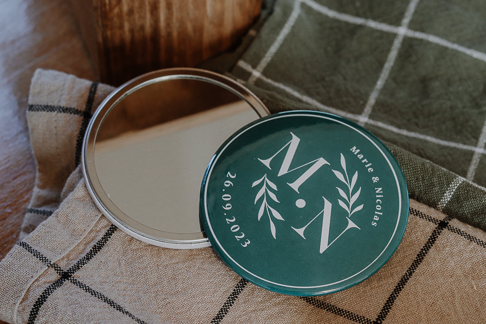 Miroir de poche personnalisé pour vos invités – minimum 10 unités