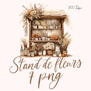 Clipart Stands de Fleurs Séchées