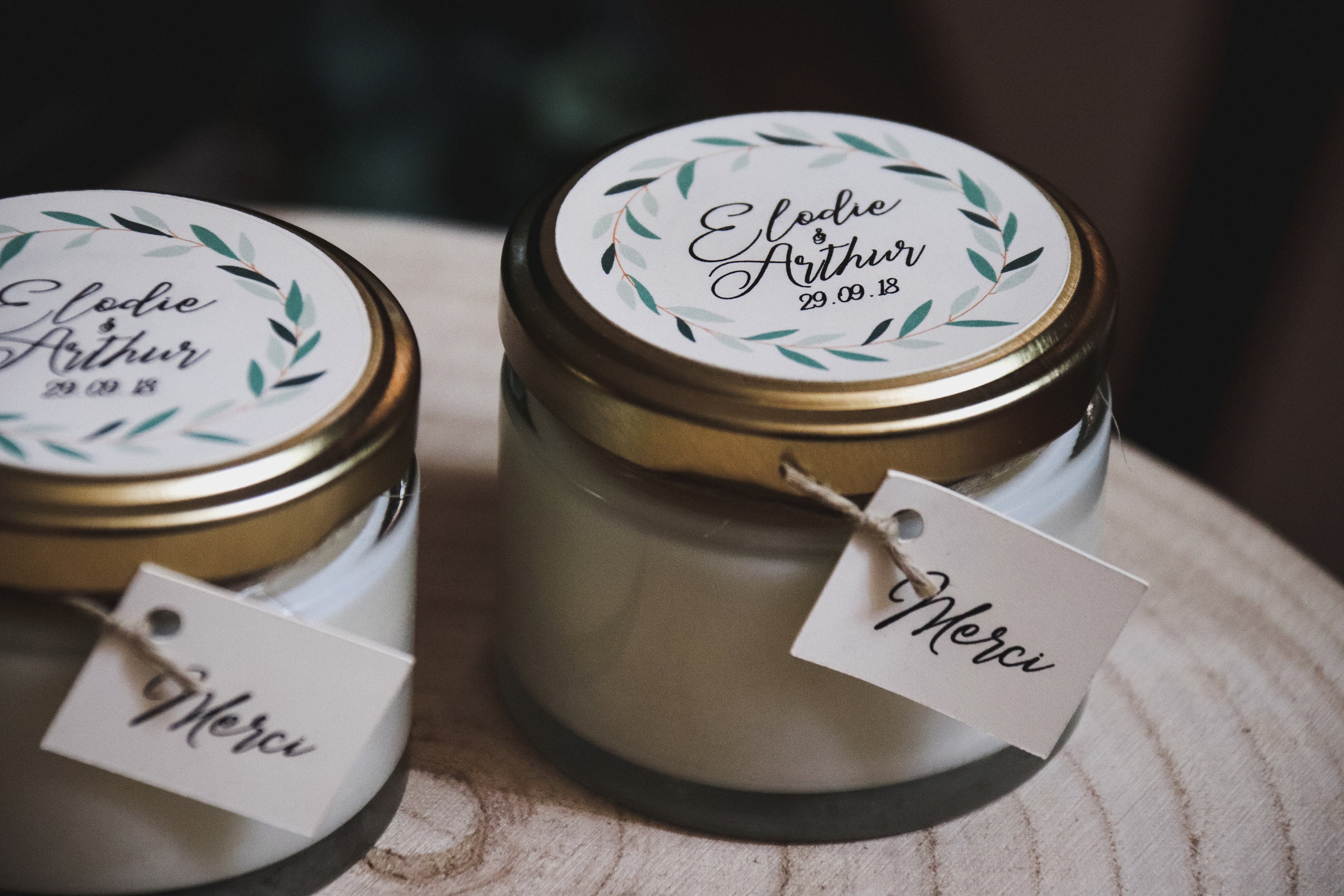 Bougie parfumée en cire de soja – Cadeaux invités minimum 25