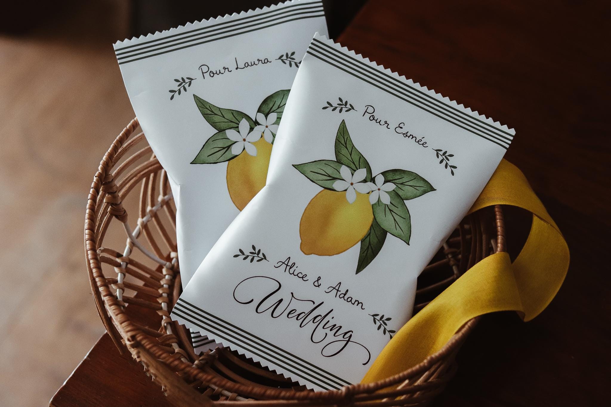 Pochette surprise bonbons personnalisée pour mariage