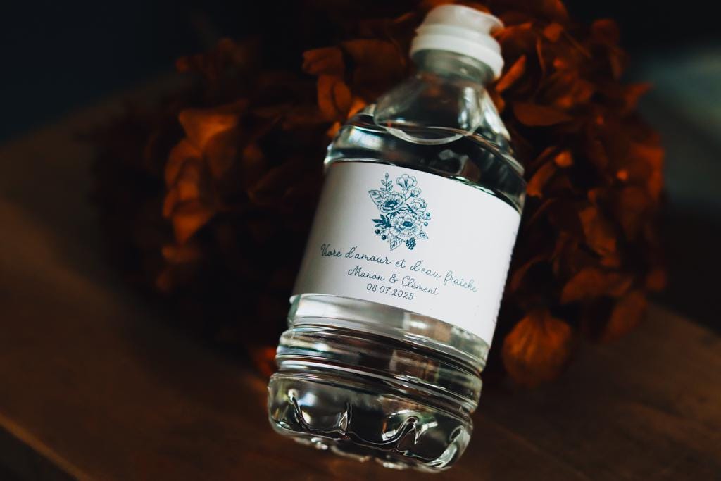Étiquettes Personnalisées pour Bouteilles d’Eau Élégantes