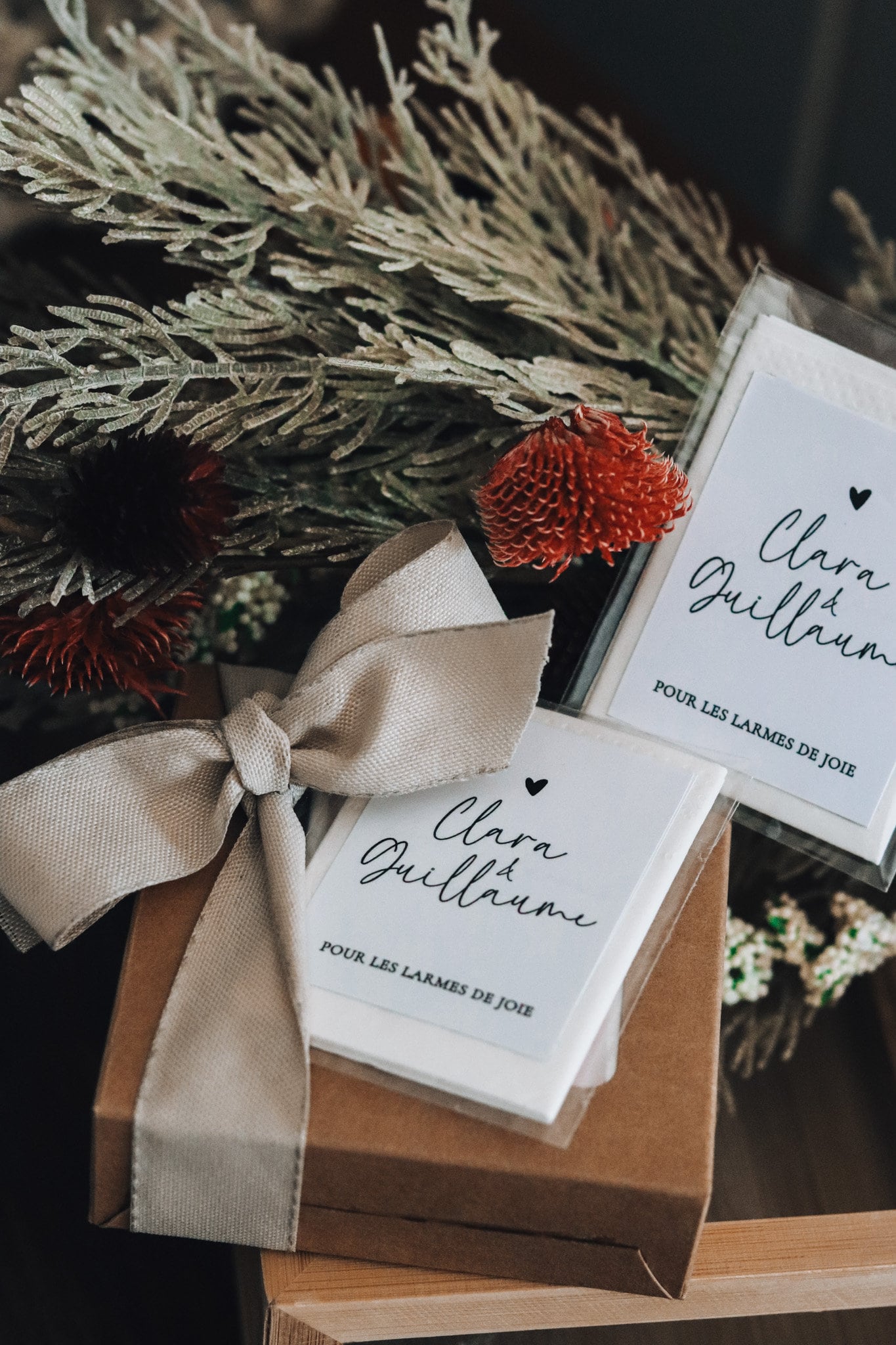 Mini mouchoirs personnalisés Larmes de joie pour mariage