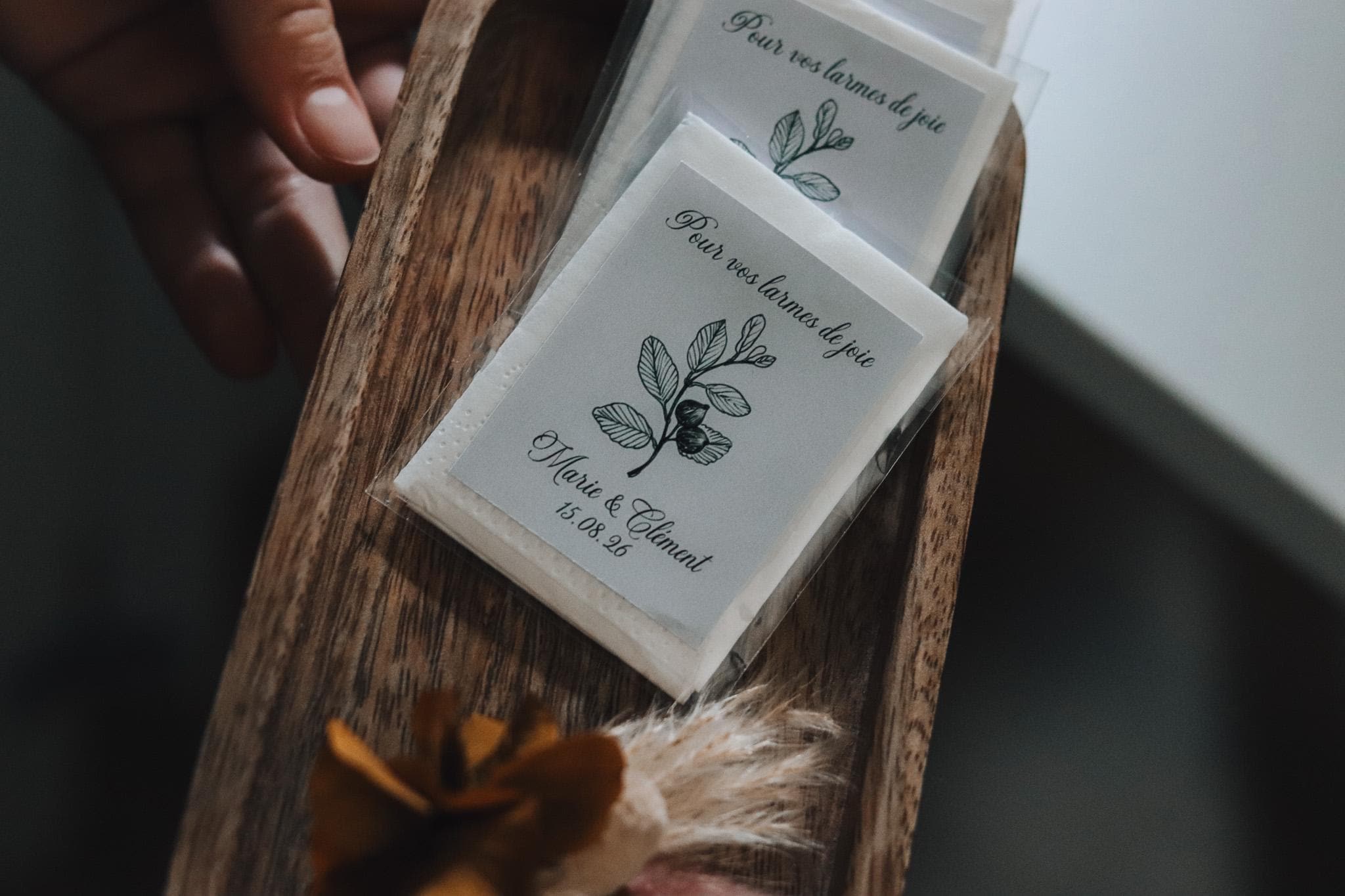 Mini-Mouchoirs Personnalisés pour Mariage – Larmes de Joie