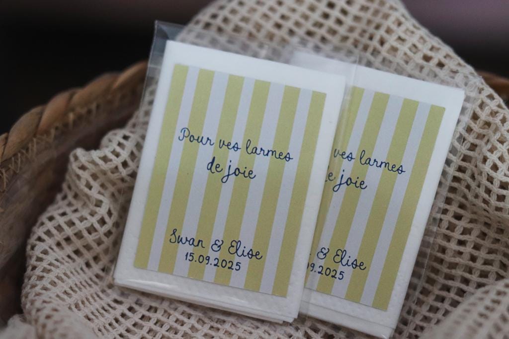 Mini mouchoirs de mariage personnalisés Larmes de Joie