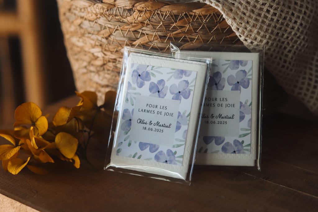 Mouchoirs Personnalisés Larmes de Joie pour Mariage