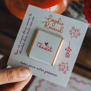 Cadeau invité : Carte Personnalisée avec Chocolat au Lait