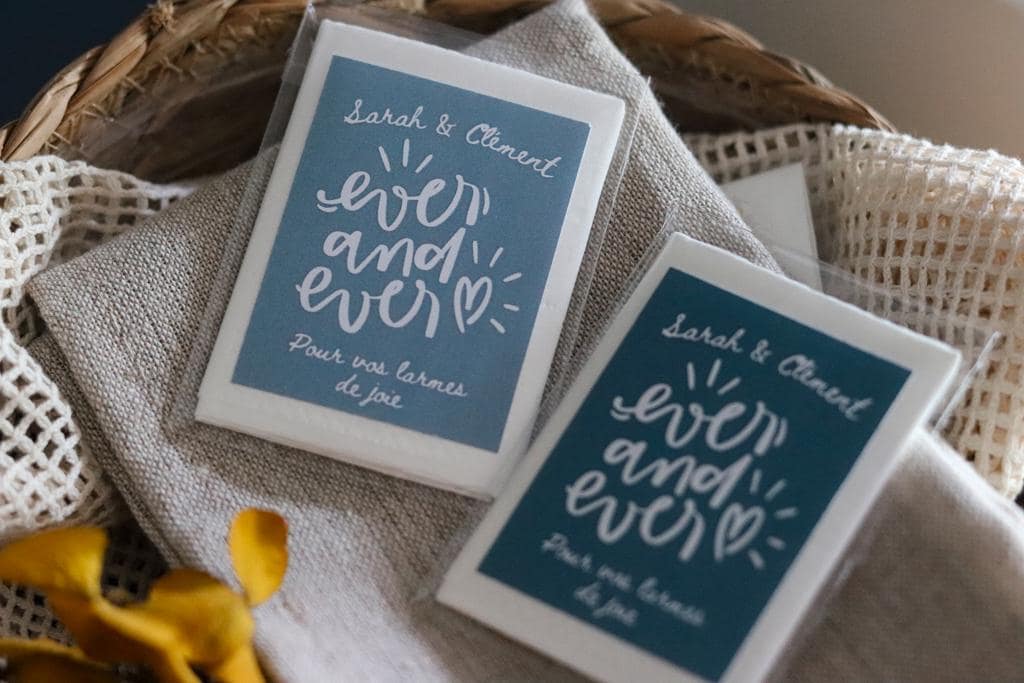 Mouchoirs Personnalisés Larmes de Joie pour Mariage