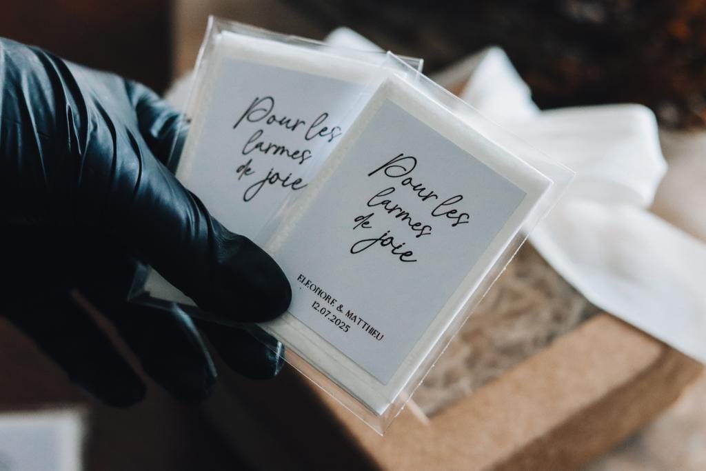 Mini-Mouchoirs Personnalisés pour Mariage Larmes de Joie