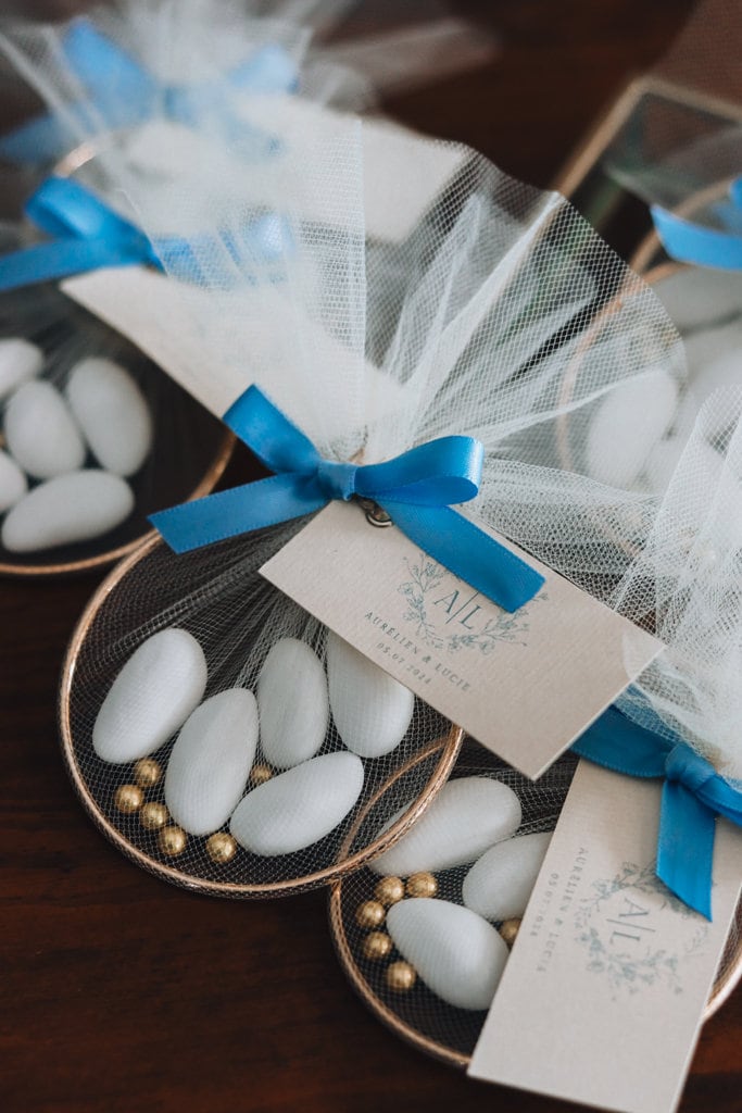 Dragées de Mariage Chocolat ou Amande avec Étiquette Personnalisée