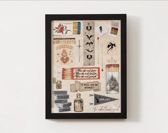 Throne of Glass Matchbox Art Digital Print – Fantasy Poster, Printable Wall Art, Bookish Gift, Fantasy Decor