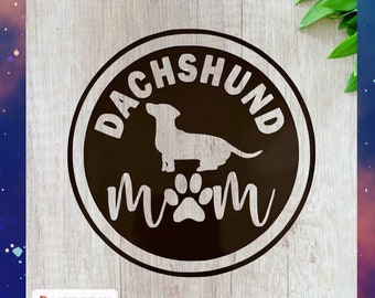 Dachshund Mom Vinyl Decal / Doxie Decal / Vinyl Sticker / Doxie Sticker / Doxie Lover / Doxie Mom / Wiener Dog / Dachshund Lover