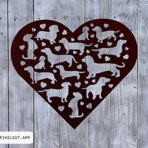 Dachshunds in a Heart Vinyl Decal / Doxie Decal/ Vinyl Sticker / Doxie Decor / Doxie Lover