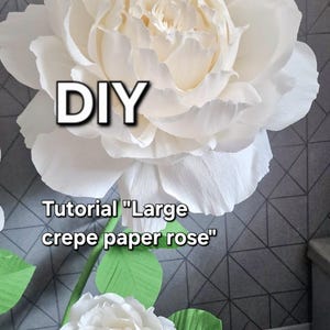 TUTORIAL! Rosa gigante in carta crespa, larga quasi 50 cm! Video fai da te, non serve un modello.