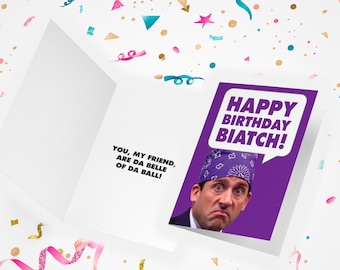 Prison Mike Birthday Card and Dwight Schrute Business Card, Michael Scott, Birthday Card, The Office Card, Office US,  Happy, Dunder Mifflin