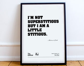 Michael Scott Superstitious Poster - Etsy