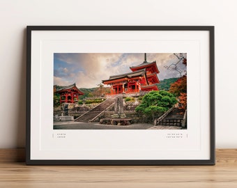 Kyoto Print, Kyoto Poster, Kyoto Coordinates, Kyoto Wall Art, Kyoto Black and White, Kyoto Travel, Japan Decor, Japan Poster Print