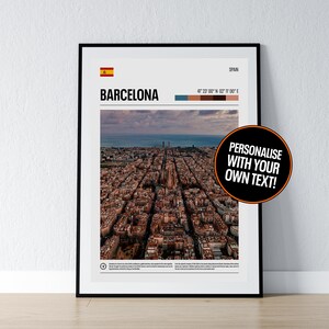 Barcelona Poster Barcelona Wandkunst Barcelona Koordinaten Fotodruck Reisegeschenk Spanien Poster Druck Hauswanddeko