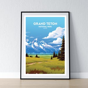 Grand Teton National Park Poster Grand Teton National Park Print Minimalist Poster Print Home Decor Wall Art Travel Gift WPA
