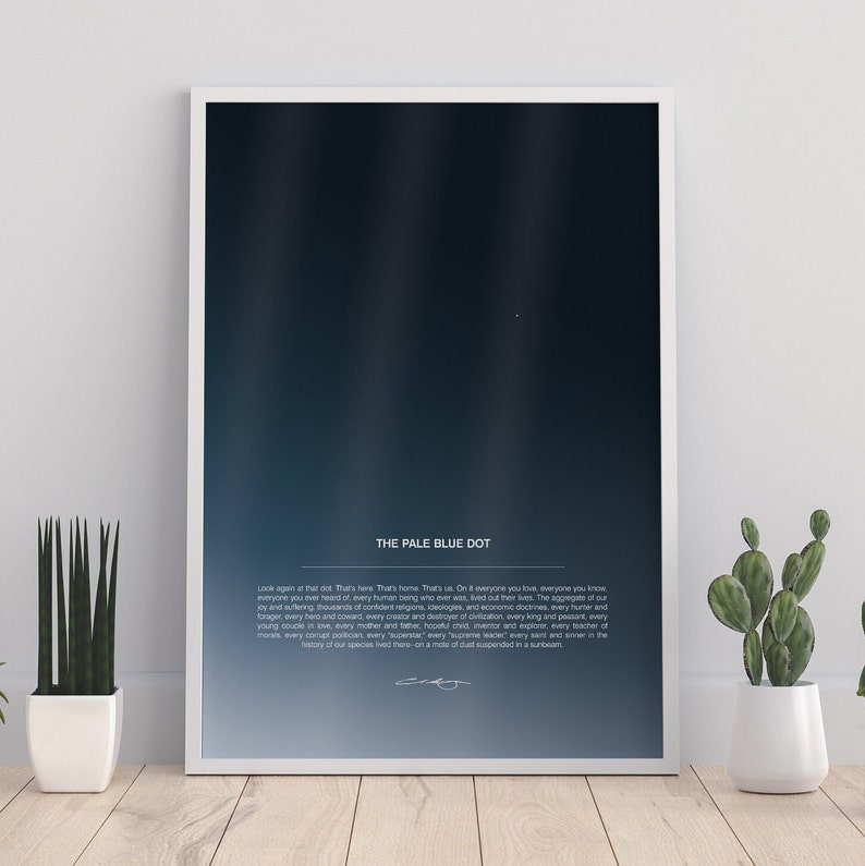 Impression à pois bleu pâle, citation de Carl Sagan, affiche, impression, citation inspirante, Terre, astronomie, minimaliste, art mural, décoration d'intérieur image 5