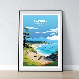 Rakiura National Park Poster Rakiura National Park Print Minimalistisches Poster Print Wohnkultur Wand Kunst Reise Geschenk WPA