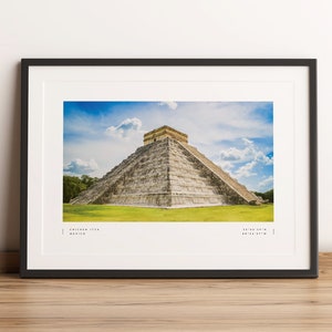 Chichen Itza Print, Chichen Itza Poster, Chichen Itza Coordinates, Chichen Itza Wall Art, Chichen Itza Black and White, Chichen Itza Travel