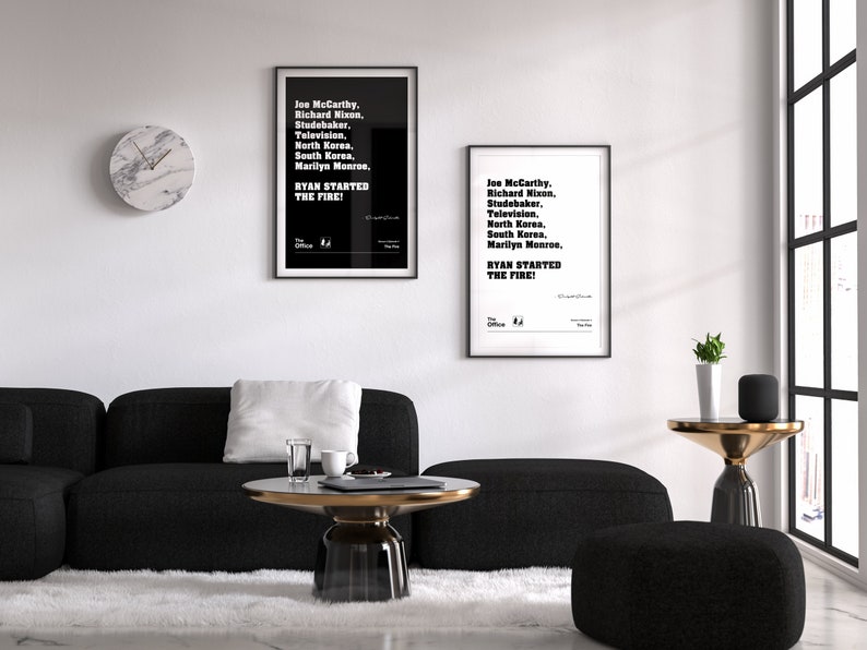 The Office Quote Poster Ryan Started the Fire the Office TV Etsy