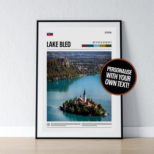Poster Bleder See Poster Bleder See Wand Kunst Bleder See Slowenien Koordinaten Foto Druck Reise Geschenk Poster Druck Home Wand Dekor