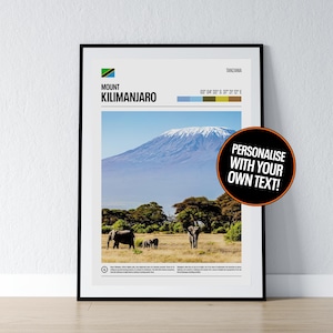 Mount Kilimanjaro Poster Mount Kilimanjaro Wandkunst Kilimanjaro Koordinaten Tansania Foto Druck Reise Geschenk Afrika Poster Print Home Wall