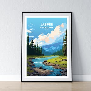 Jasper Nationalpark Poster Jasper Nationalpark Druck Minimalistisches Poster Druck Home Decor Wand Kunst Reise Geschenk WPA Kanada Poster Druck