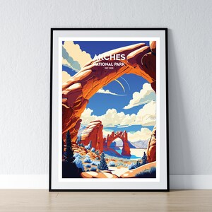 Arches National Park Poster Arches National Park Print Minimalist Poster Print Home Decor Wall Art Travel Gift WPA