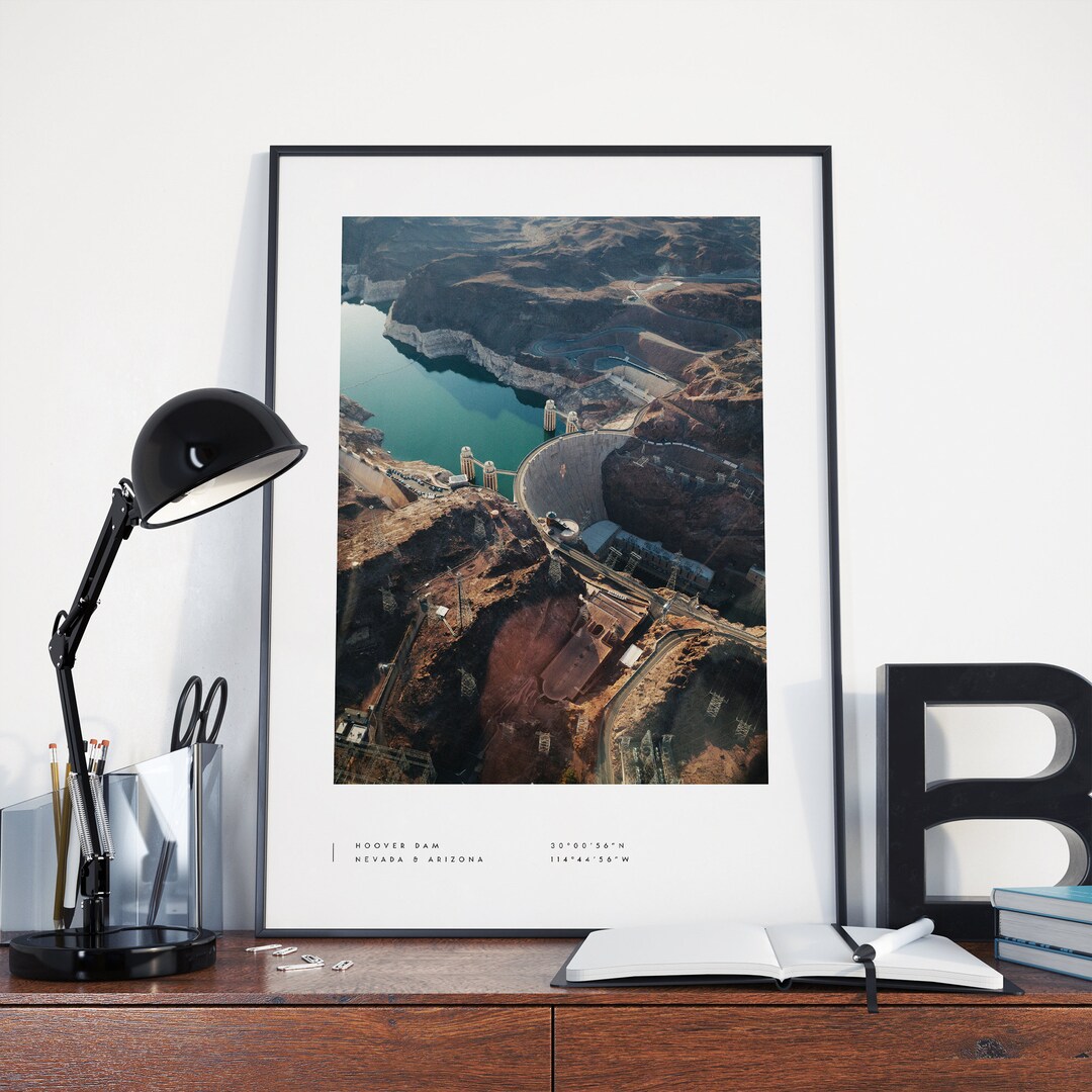 Hoover Dam Print, Hoover Dam Poster, Hoover Dam Coordinates, Hoover Dam ...