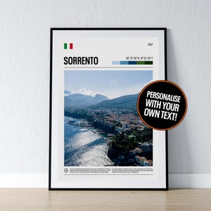 Sorrento Poster Sorrento Wand Kunst Sorrento Koordinaten Italien Foto Druck Reise Geschenk Neapel Poster Druck Home Wand Dekor