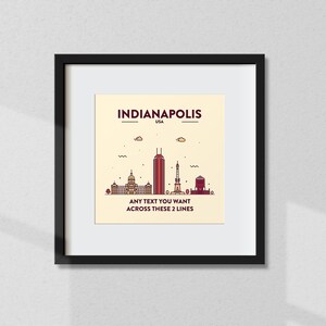 Gepersonaliseerde Indianapolis Print, Aangepaste Indianapolis Poster, Indianapolis Coördinaten, Indianapolis Wall Art, Wall Print, Travel Gift