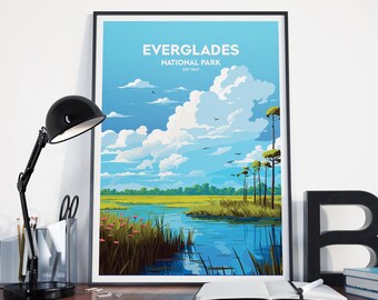 Everglades National Park Poster Everglades National Park Print Minimalist Poster Print Home Decor Wall Art Travel Gift WPA