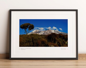 Mt Kilimanjaro Print, Mount Kilimanjaro Poster, Kilimanjaro Coordinates, Kilimanjaro Wall Art, Kilimanjaro Photo Print, Kilimanjaro Travel