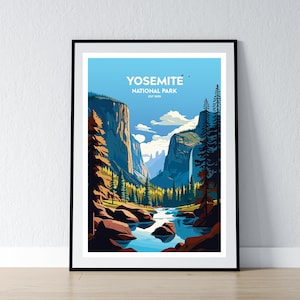 Yosemite National Park Poster Yosemite National Park Print Minimalistisches Poster Print Wohnkultur Wand Kunst Reise Geschenk WPA