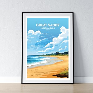 Great Sandy National Park Poster Great Sandy National Park Druck Minimalistisches Poster Print Wohnkultur Wand Kunst Reise Geschenk WPA