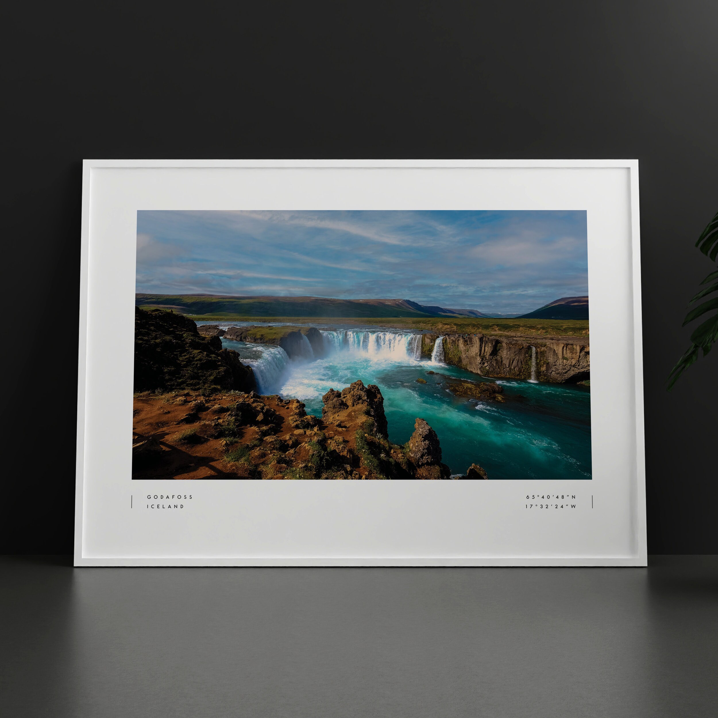 Godafoss Waterfall Print Poster, Iceland Print, Iceland Poster, Iceland ...