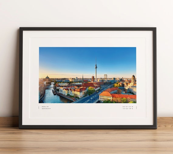 Berlin Print, Berlin Poster, Berlin Skyline, Berlin Coordinates, Berlin Wall Art, Berlin Photo Print, Berlin Travel, Germany Poster Print