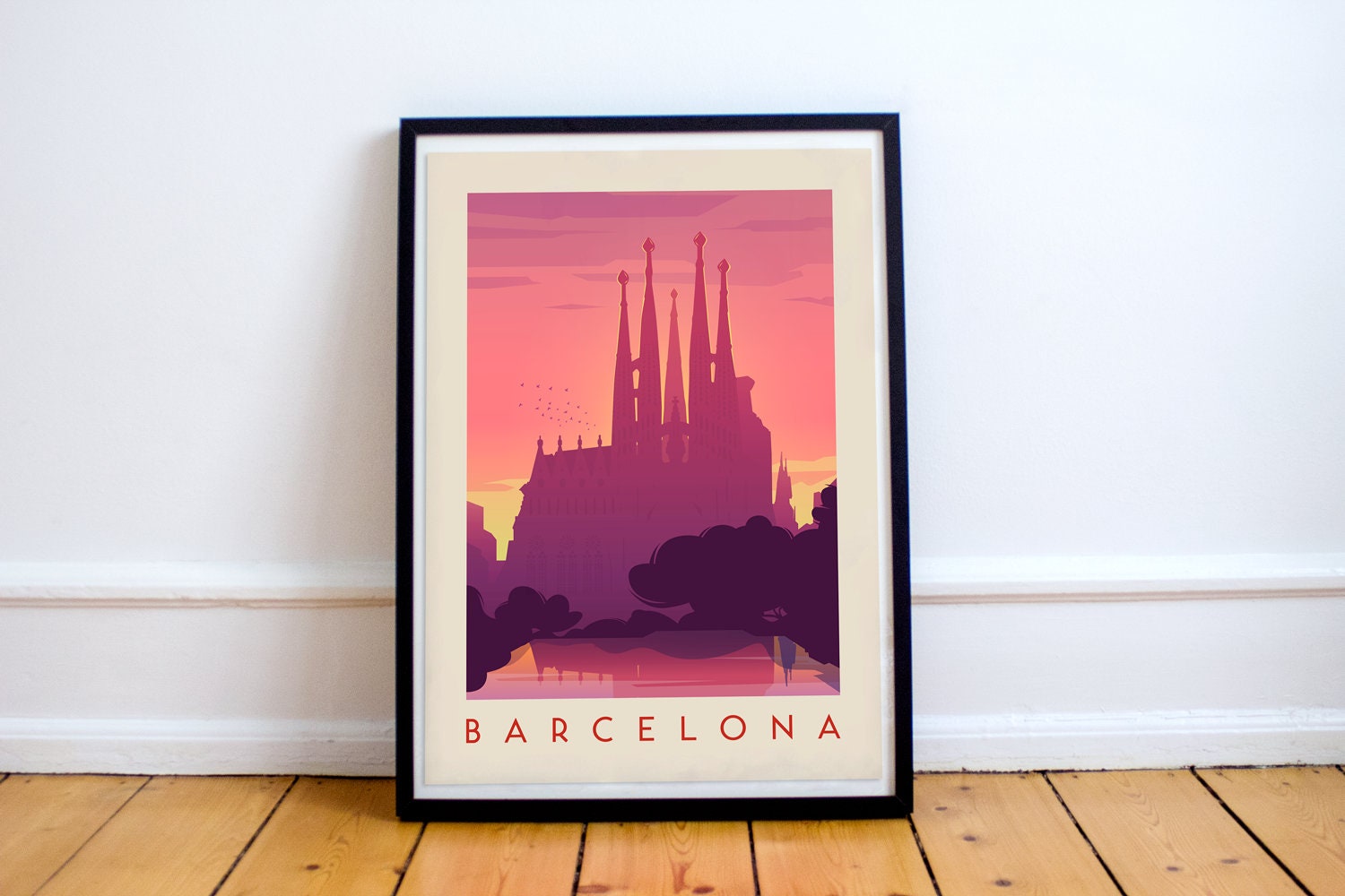 Barcelona Print Barcelona Poster Barcelona Vintage Retro Etsy