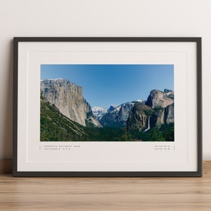 Yosemite Print, Yosemite Poster, El Capitan Print, El Capitan Poster, Yosemite Koordinaten, Yosemite Wandkunst, Yosemite Foto, Nationalpark