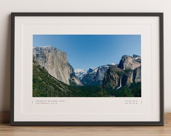 Yosemite Print, Yosemite Poster, El Capitan Print, El Capitan Poster, Yosemite Coordinates, Yosemite Wall Art, Yosemite Photo, National Park