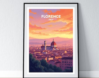 Florence Poster Florence Italy Print Florence Wall Art Gift Travel Poster Print Home Wall Decor Illustration