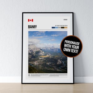 Banff Poster Banff Kanada Wand Kunst Nationalpark Koordinaten Kanada Foto Print Rockies Reise Geschenk Poster Druck Home Wand Dekor